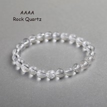 JD Reiki Boho Natural Gem Stone White Clear Quartz AAA+Rock Crystal Bracelet for - £16.29 GBP