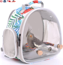 Portable Bird Travel Backpack Clear View, Rope Perch for Small Pets Parrots New - £40.69 GBP