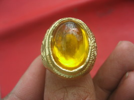 Magic Real Yellow Naga Eye Ring Talisman Top Protective Lucky Life Thai ... - $24.99