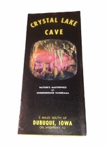 Crystal Lake Cave Dubuque, Iowa 1976 Brochure &amp; Area Map “Natures Master... - $9.42