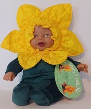 Vintage Htf 1999 Anne Geddes African American Baby Daffodils 9 Inches - £9.30 GBP