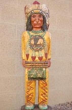 4&#39; CIGAR STORE INDIAN w Mandella 4 ft Wooden Sculpture by Frank Gallagher - £777.71 GBP