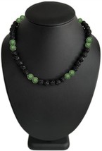 Iced Rhinestone Disco Ball Bead Baseball Softball Drip Necklace Black Green - $20.78+