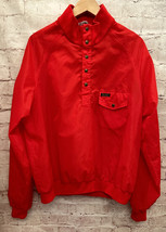 Vintage Eddie Bauer Windbreaker Jacket Men’s Large Red Pullover Snap Nylon - £38.45 GBP