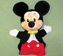 Vintage Mickey Mouse 12&quot; Hand Puppet Disneyland Disney World Plush Yellow Tie - £8.47 GBP