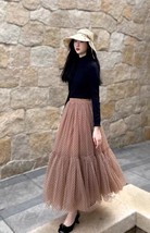 Vintage Polka Dot Tulle Skirt Outfit Layered Tulle Tutu Skirt Holiday Plus Size image 8