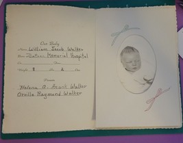 VINTAGE Found Birth Announcement Baby Photo boy Bataan Santa Fe NM Walker - £11.09 GBP