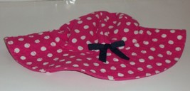 New! Girls Gymboree Bright Pink W/ White Polka Dots Bucket Hat Size 3-4 - $15.85