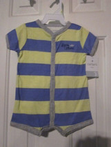 NWT - CARTER&#39;S Size 3M LITTLE MATE Striped Short Sleeve Snap-Front Short... - £11.78 GBP