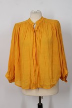 Maeve S Yellow Button Front Dolman Sleeve Lightweight Top - £20.49 GBP