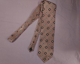 Mens Giorgio Brutini Silk Tie Gray w/ Black &amp; White Squares - £7.83 GBP