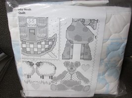 &quot;Noah&#39;s Ark Baby Quilt - PRE-QUILTED Crib Cover To Embroider&quot;&quot; - Herschners - £15.09 GBP