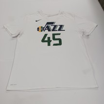 Utah Jazz Donovan Mitchell NBA #45 Nike T-Shirt Men's XL White Cotton Dri-Fit image 15