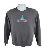 Walt Disney World Embroidered Sweatshirt Size S Gray Magic Kingdom 50/50 - £23.18 GBP