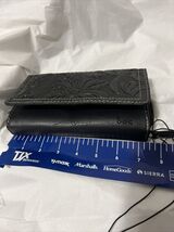 NWT BOC BORN Black EMBOSSED LEATHER Snap CHECKBOOK WALLET CARD HOLDER - $31.92 CAD