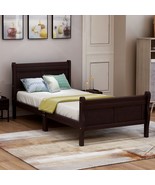 Twin Wood Platform Bed Frame with Headboard - $390.95 CAD