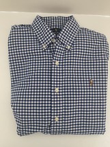 Ralph Lauren Classic Fit Medium Size Checkered Blue and White Dressy Shirt - £30.93 GBP