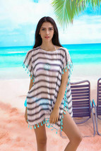 Simplicity Women&#39;s Oversized Stripe Beach Bikini Swimwear Cover-up Beachwear - £7.11 GBP