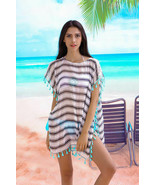 Simplicity Women&#39;s Oversized Stripe Beach Bikini Swimwear Cover-up Beach... - $167.24 MXN