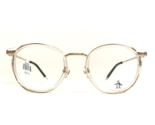 Penguin Eyeglasses Frames The Justin YG Clear Gold Round Full Rim 49-21-140 - $41.84