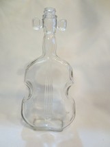 VINTAGE Clear Glass 8 1/4&quot; Cello Violin Fiddle Shaped Decanter Bottle  - £8.63 GBP