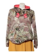 Under Armor Camo Hoodie with Pink Logo Kangaroo Pocket Ladies Size Small - £16.44 GBP