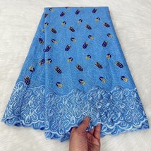 YQOINFKS Lace Fabric Swiss Voile Lace Fabric With Stones African Nigerian Cotton - £51.14 GBP