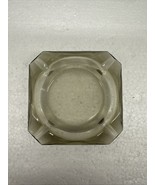 Vintage Clear Light Gray Smokey Glass Ash Tray 3.5” Square - $12.43 CAD