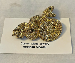 Austrian Crystal SNAKE Brooch Custome Made - $23.75