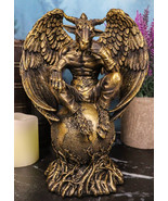 Sabbatic Goat Satan The Thinker Baphomet Sitting On The Globe Statue 7.7... - $68.59 CAD