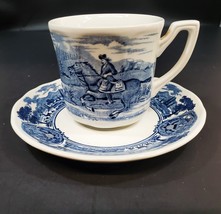 American Hurrah Hand Engraved English Ironstone Coffee Cup &amp; Saucer Circ... - $19.79