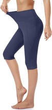 Women&#39;S Rimless 7 Capri Leggings With Pockets For Workout And Yoga. High... - $33.94