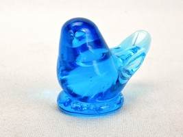 Solid Royal Blue Glass Abstract Bird Paperweight, Signed Leo Ward 1986, Vintage - £15.72 GBP