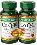 Nature&#39;s Bounty CoQ10 100 mg, 60 + 60 Rapid Release Soft Gels Twin Pack,... - $23.75