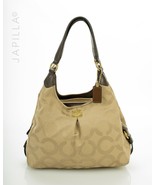 Beige Coach Maggie Optic canvas shoulder bag Purse! - $112.86