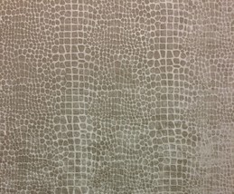 Ballard Designs Kylie Linen Beige Textured Velvet Crocodile Fabric By Yard 56&quot;W - $15.99