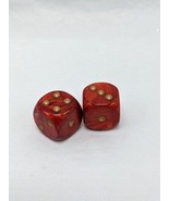 (2) Scarab 16mm W/Pips Scarlet / Gold D6 Dice - $10.89