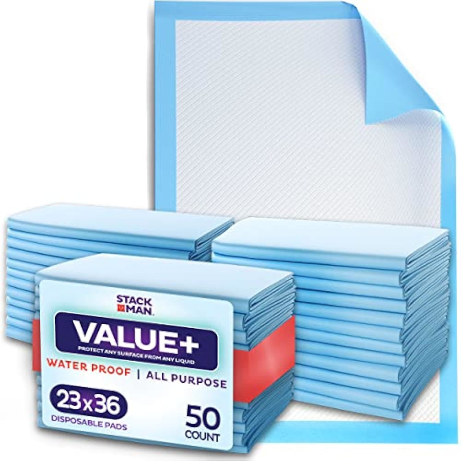 Chucks Pads Disposable [50-Pack] Underpads 23X36 Incontinence Chux Pads Absorben
