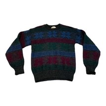 Vintage Alps 100% Wool Sweater, Dark Stripe/Snowflake Pattern, Men&#39;s Small - £31.26 GBP