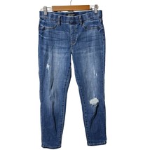 JUDY BLUE Pull on Jeans Women 9/29 Boyfriend Fit Medium Wash Distressed Denim - $31.92