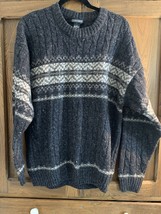 JANTZEN Wool Sweater Sz L Grandpacore Snow Ski Winter Fisherman Western Ranch - $25.00