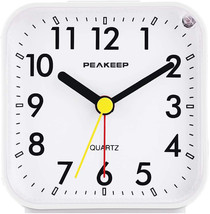 Peakeep Small Battery Operated Analog Travel Alarm Clock Silent No Ticking, Ligh - £23.17 GBP