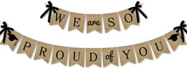 Burlap We are So Proud of You Banner Graduation Party Decoration Backdrop - $8.51