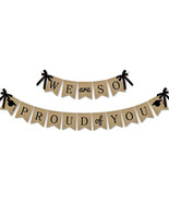 Burlap We are So Proud of You Banner Graduation Party Decoration Backdrop - £6.78 GBP