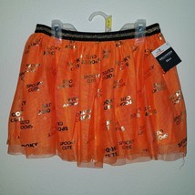 NWT Spooky Cute Halloween Skirt Tutu Tulle Girl Large 10-12 XL 14-16 Orange Gold - £7.97 GBP