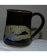 Neat Artist Made Pottery Funky Glaze Coffee Mug Signed on Bottom - £11.72 GBP