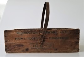 antique ATLAS POWDER wilmington de wood TOOL BOX HIGH EXPLOSIVE repurpos... - £74.90 GBP