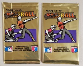 1991 OPC O-Pee-Chee Canada Baseball Cards Lot of 2 (Two) Sealed Unopened Packs-* - £10.38 GBP