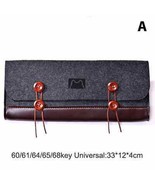 KT3C187-A PU Felt Keyboard Carrying Case Bag Mechanical Keyboard Suitcase - $18.41