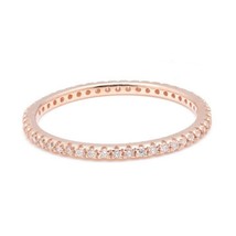 0.30CT Simulé Diamant Éternité Anneau Bague 14K Argent Plaqué or Rose - £57.47 GBP